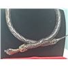 Image 3 : Black Metal Snake Motif Necklace and Hinged Bracelet Set