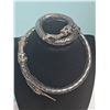 Image 4 : Black Metal Snake Motif Necklace and Hinged Bracelet Set
