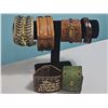 Image 2 : Leather and Metal Studded Cuff Bracelet Lot