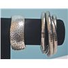 Image 4 : Six Mixed Metal Bangles and Cuffs Including Rhinestone and Hammered Designs