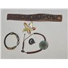 Image 1 : Costume Jewellery Lot: Bracelet, Ring, Pendant, Leather Wristband