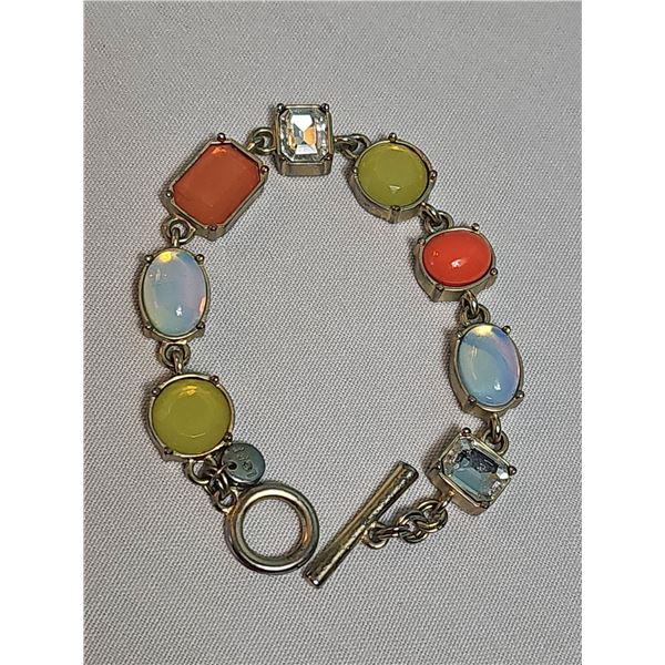 LOFT Multi-Coloured Stone Link Toggle Bracelet