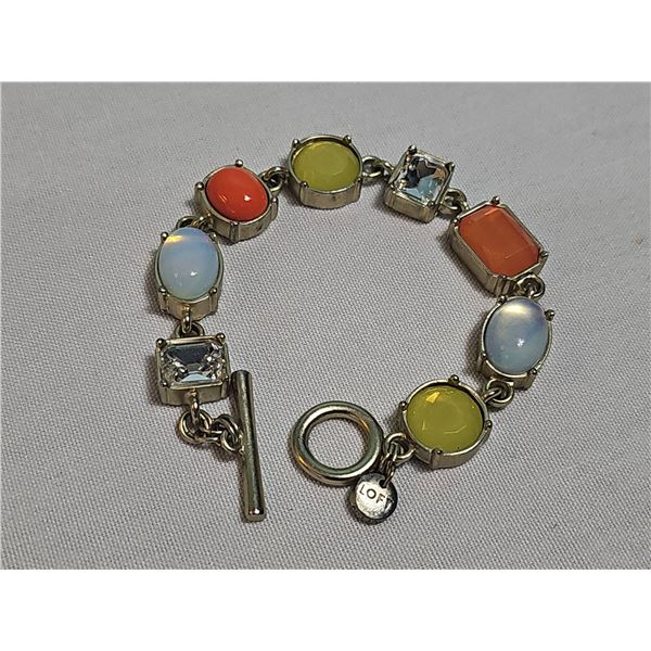 Ann Taylor LOFT Multi-Gemstone Toggle Bracelet