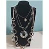 Image 1 : Silver Tone Necklaces with Owl Pendant and Statement Pieces