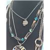 Image 2 : Silver Tone Necklaces with Owl Pendant and Statement Pieces