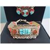 Image 2 : Handcrafted Silver Necklace and Bracelet Set with Turquoise and Coral