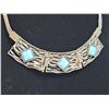 Image 4 : Sterling Silver Necklace and Filigree Ring with Blue Opal Stones