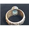 Image 4 : Sterling Silver Ring with Oval Faceted White Stone and Floral Band