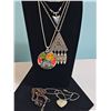 Image 1 : Costume Necklaces Including Beaded, Heart Locket, Arrow, and Multicolour Pendants