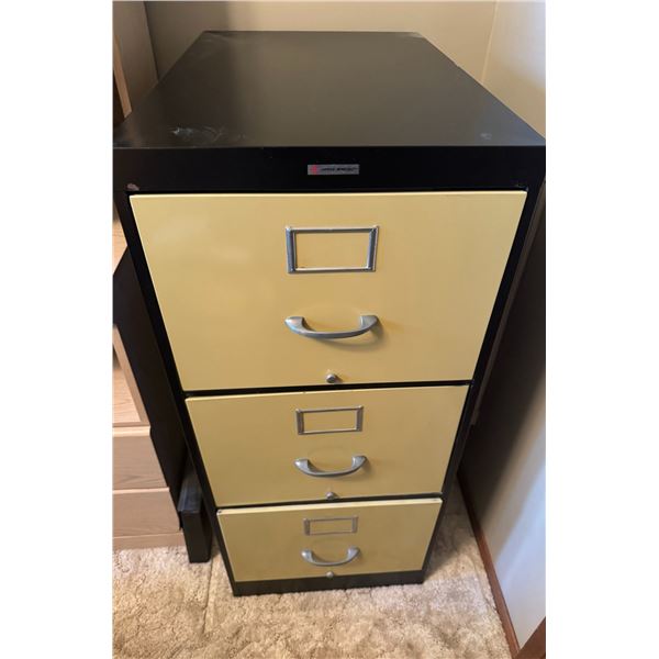 Steelmaster 3-Drawer Metal Filing Cabinet Black and Yellow