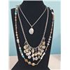 Image 1 : Metal and Bead Necklace Lot with Silver Tone Locket