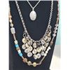 Image 2 : Metal and Bead Necklace Lot with Silver Tone Locket