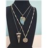 Image 1 : Three Pendant Necklaces with Silver Chains