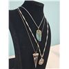 Image 5 : Three Pendant Necklaces with Silver Chains