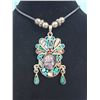 Image 1 : Sterling Silver Pendant with Turquoise, Shell Inlay and Carved Mask