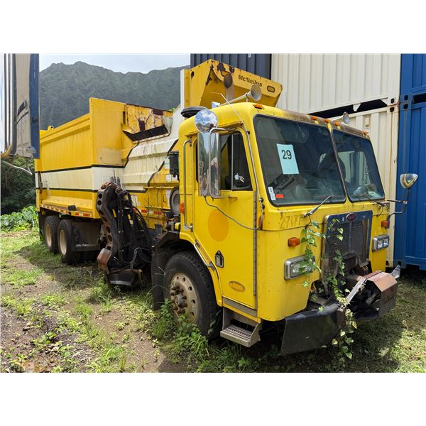 2008 Peterbilt PB320 Refuse Truck w/ McNeilus Garbage Body (For Repair or Parts Only)