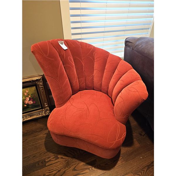 Asymmetrical Clam Shell Accent Chair C