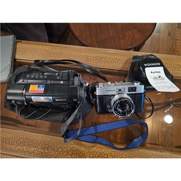 Vintage Konica Camera & Sony Handycam A