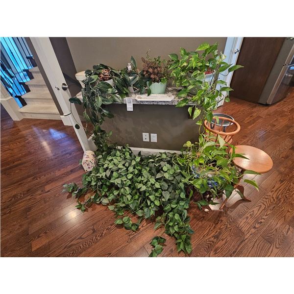 Plant Stands & Faux Greenery B