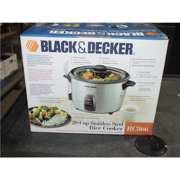 Black & Decker 20 Cup Stainless Steel Rice Cooker