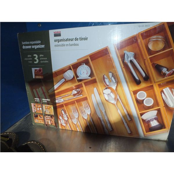 Bamboo Adjustable Drawer Organizer