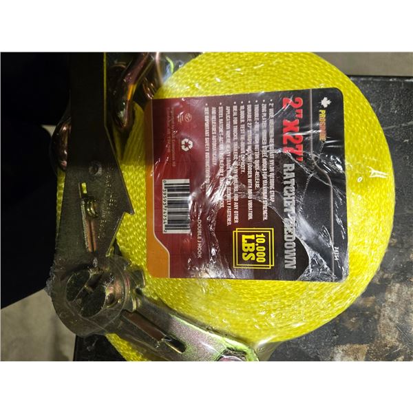 2"x 27ft Ratchet Tie Down Strap w/ Double Hook