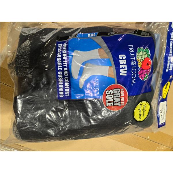 1 Pack Of 6 Size 12- 16 Black Men's Socks