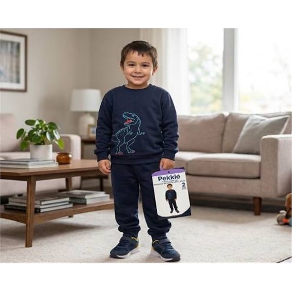 Pekkle 2 Piece Jogger Set Size 4 T-Rex Design