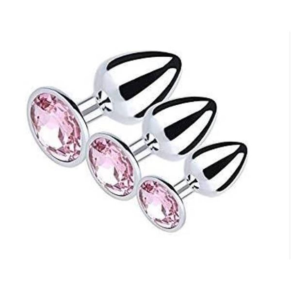 3pcs Stainless Steel Jeweled Massager Set **Color May Vary**