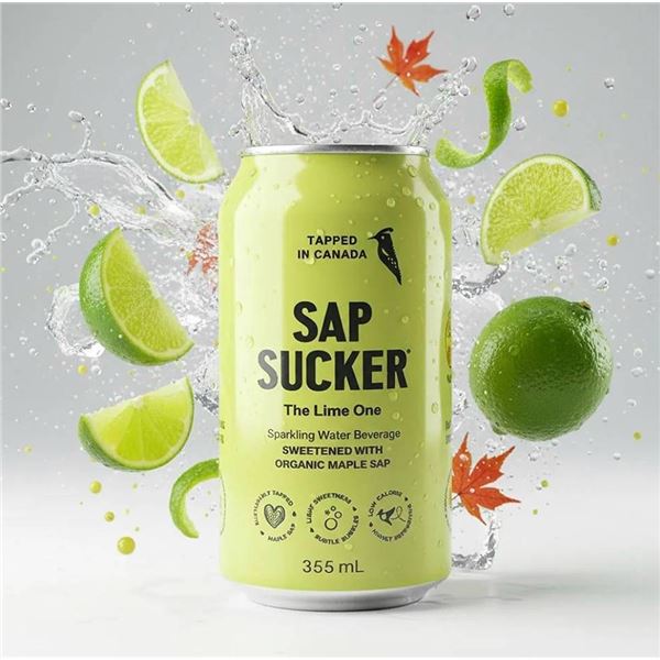 Sapsucker Sparkling Lime 355ml 12 Pack