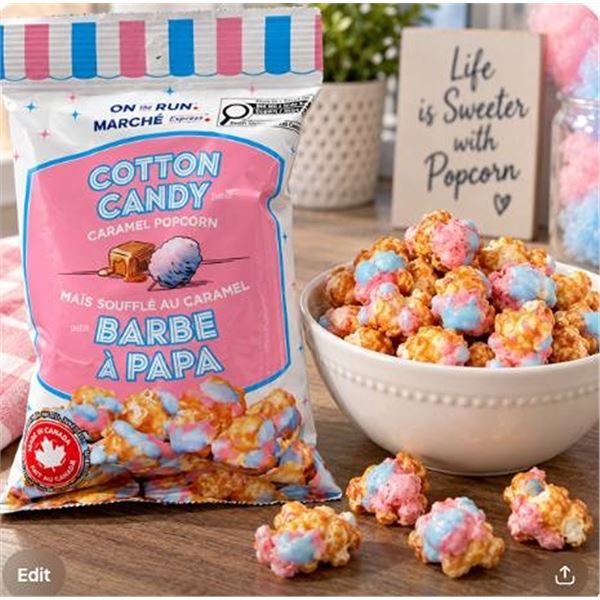 On The Run Cotton Candy Caramel Popcorn 7 x 80g