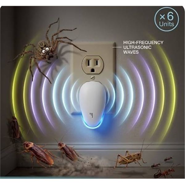 Ultrasonic Pest Repeller Set of 6 Units, New