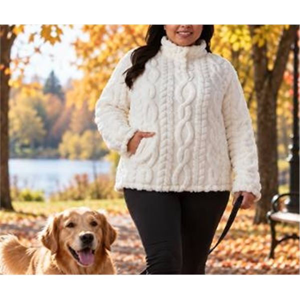 32 Degrees Heat White Sherpa Pullover XXL