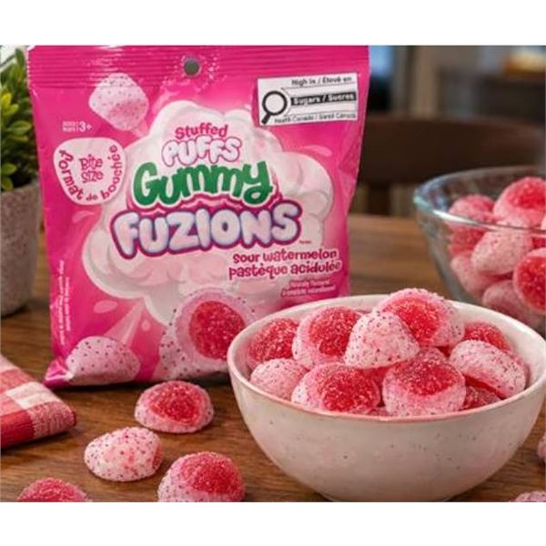 Stuffed Puffs Gummy Fuzions Sour Watermelon 8 Packs