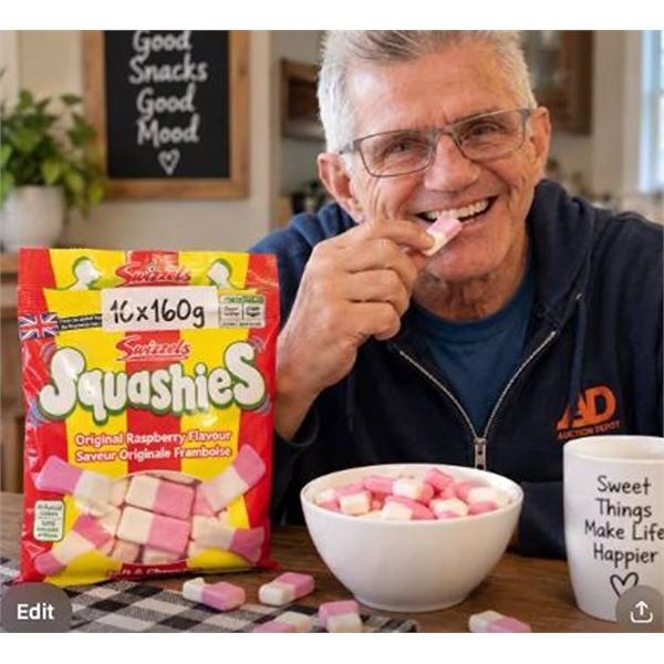Swizzels Squashies Raspberry 10 x 160g Pack