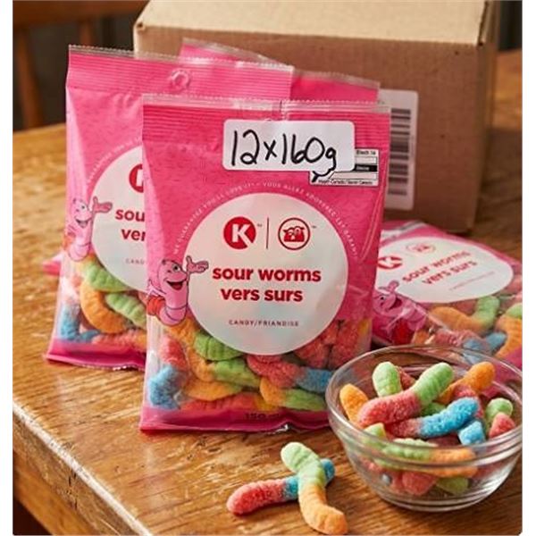 K Sour Worms Candy 12X160g