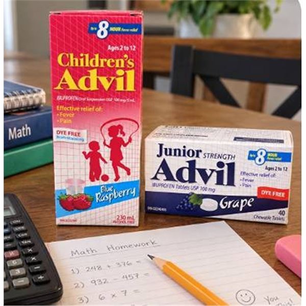 Children's Advil Blue Raspberry and Junior Advil Grape Set