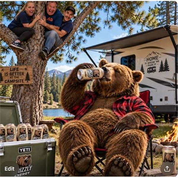Grizzly Energy Root Beer 12 x 473ml Cans