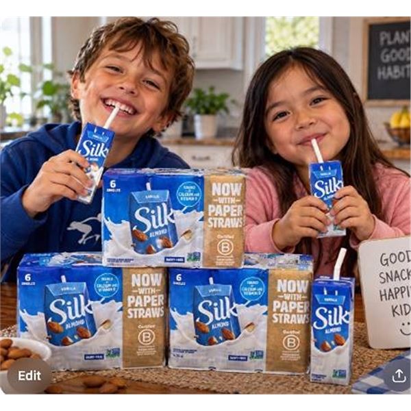 Silk Almond Vanilla Fortified Almond Beverage 3x(6x236ml)
