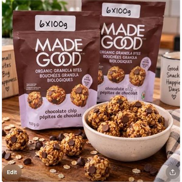 MadeGood Organic Granola Bites Chocolate Chip 6x100g