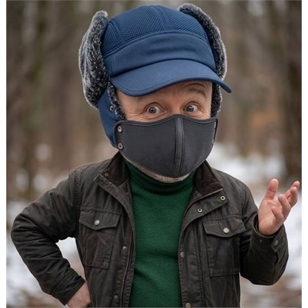 Supplex Navy Blue Trapper Hat with Faux Fur