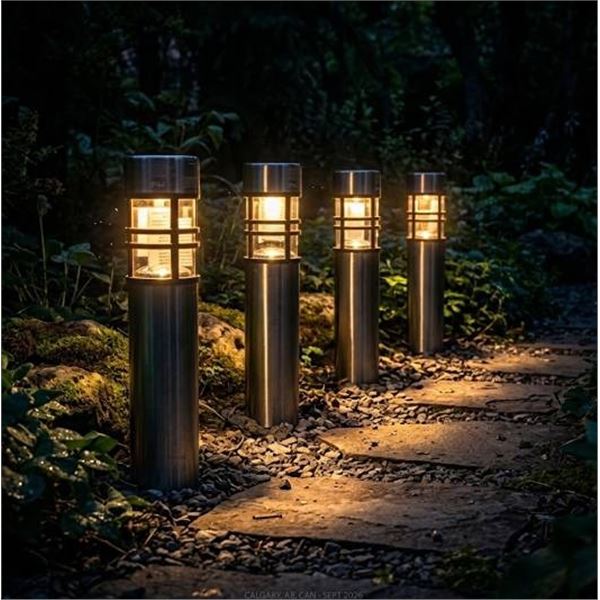 Sanketa Stainless Steel Solar LED Lights Set of 4