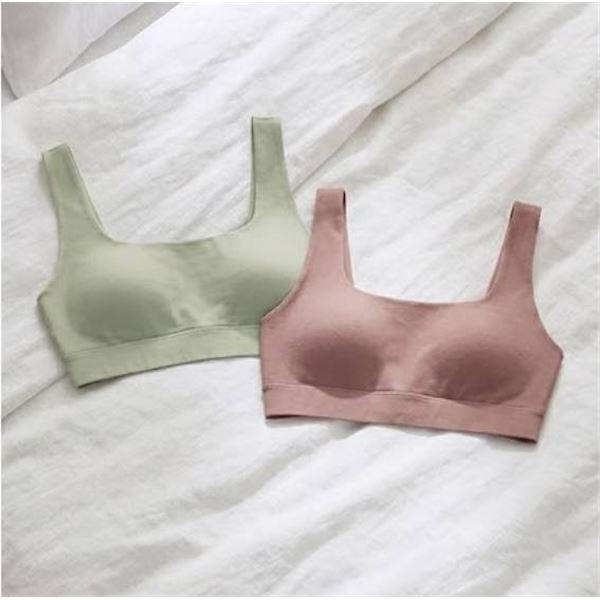 Aurum Sports Bra 2-Pack, Medium, Square Neck