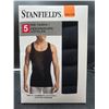 Image 2 : Stanfield's 5-Pack Rib Tanks XXL Black 100% Cotton