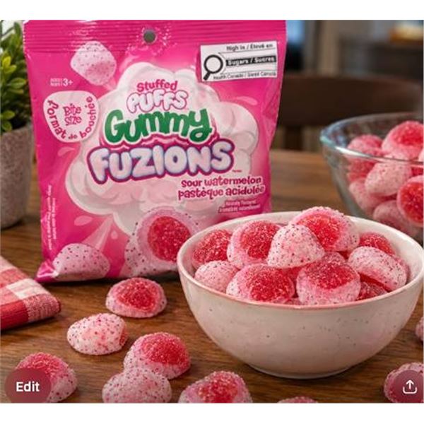 Stuffed Puffs Gummy Fuzions Sour Watermelon 8x123g