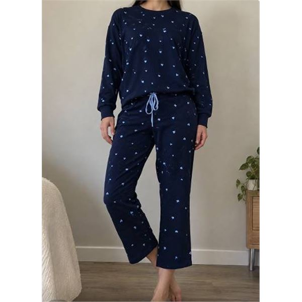 PJ Salvage 2 Piece Pajama Set Size Large Blue Star