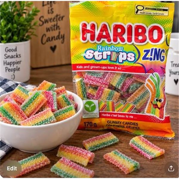 Haribo Rainbow Strips Zing Gummy Candy 170g