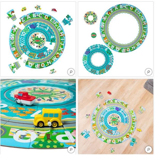 Melissa & Doug Tracks Floor Puzzle Set With Vehicles