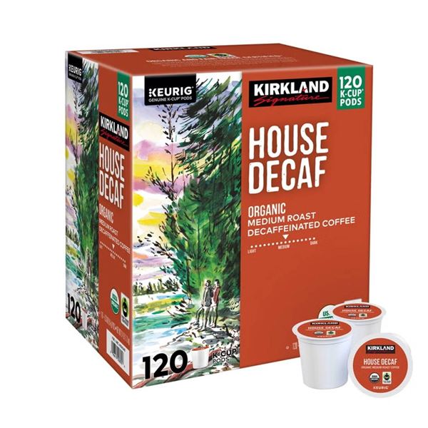 Kirkland House Decaf Organic Coffee K-Cups 120 Pack 1.12kg