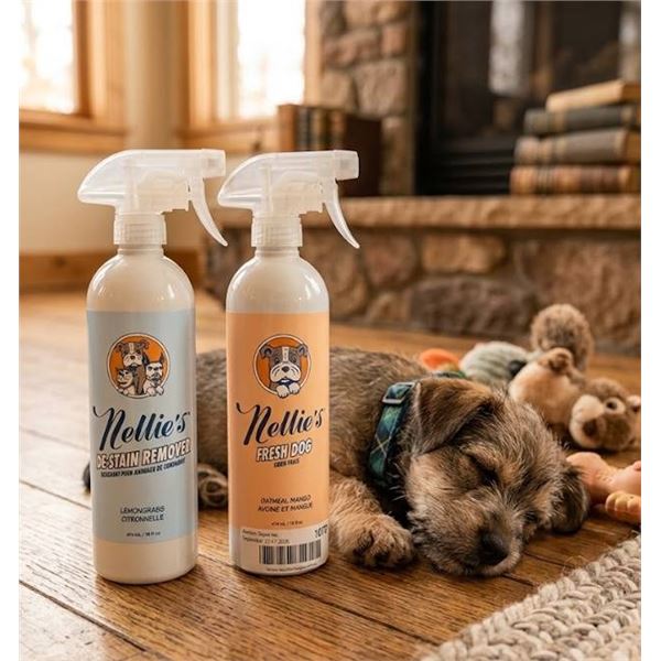 Nellie's Pet Stain Remover and Fresh Dog Spray, 474mL